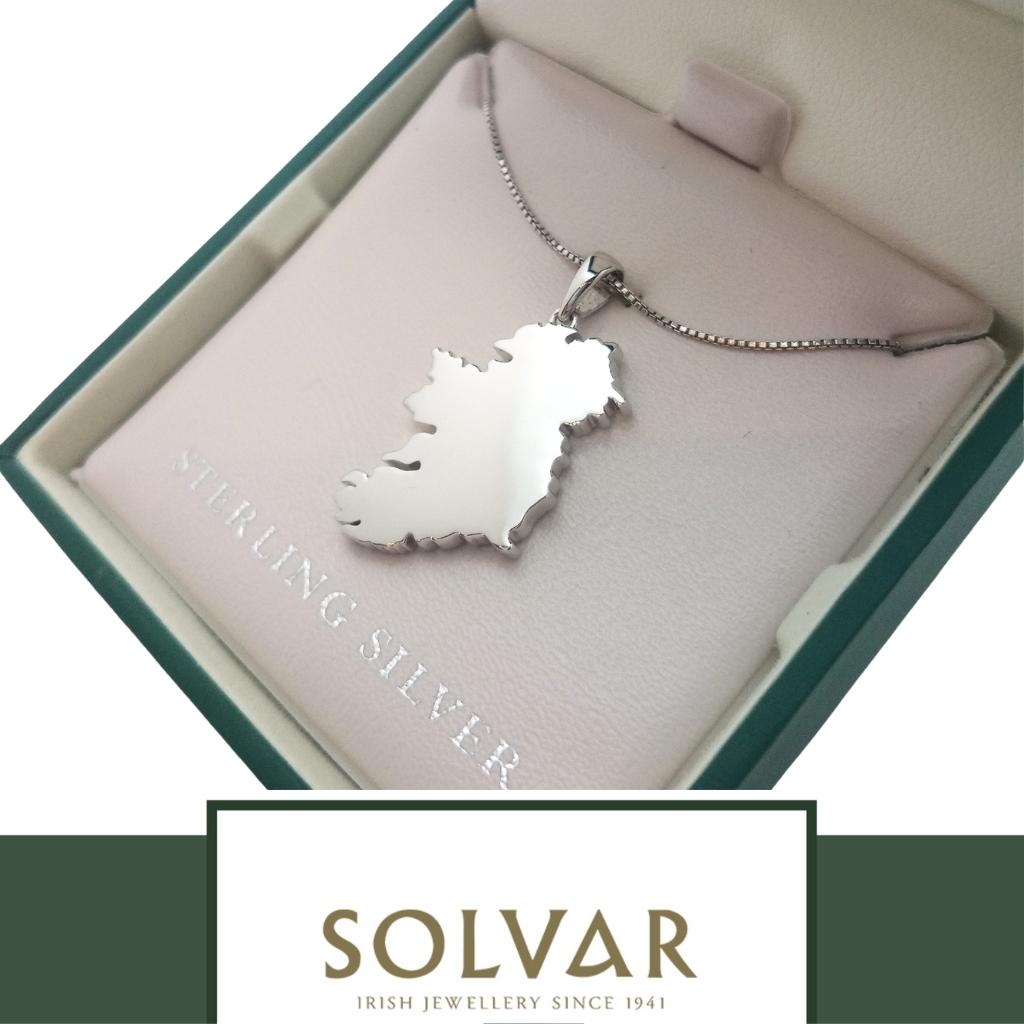 Sterling Silver Map of Ireland Necklace
