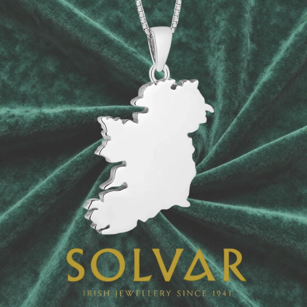 Sterling Silver Map of Ireland Necklace