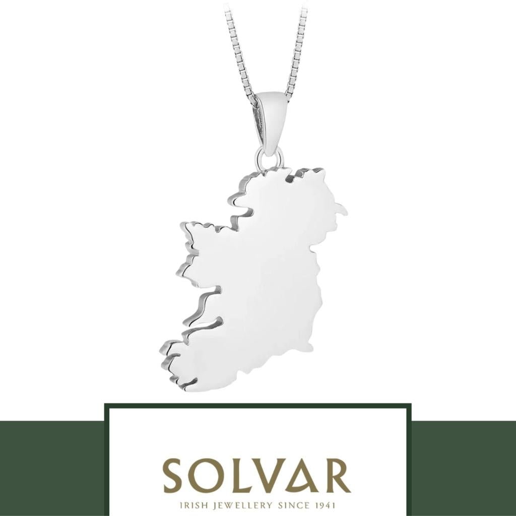 Sterling Silver Map of Ireland Necklace