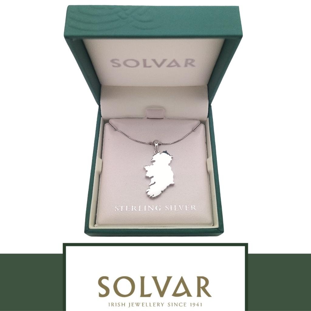 Sterling Silver Map of Ireland Necklace
