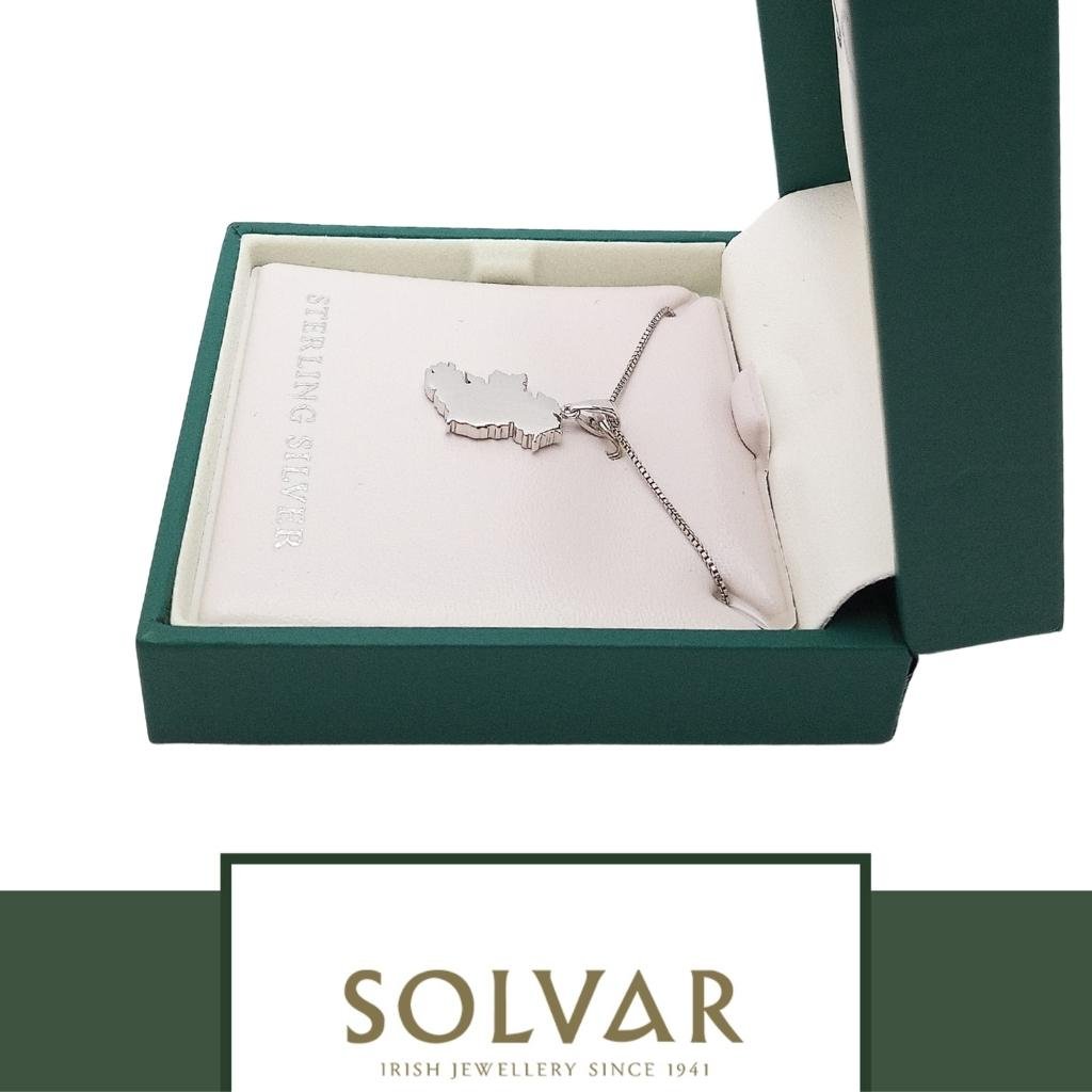 Sterling Silver Map of Ireland Necklace - Small by Solvar Jewelry - Necklaces