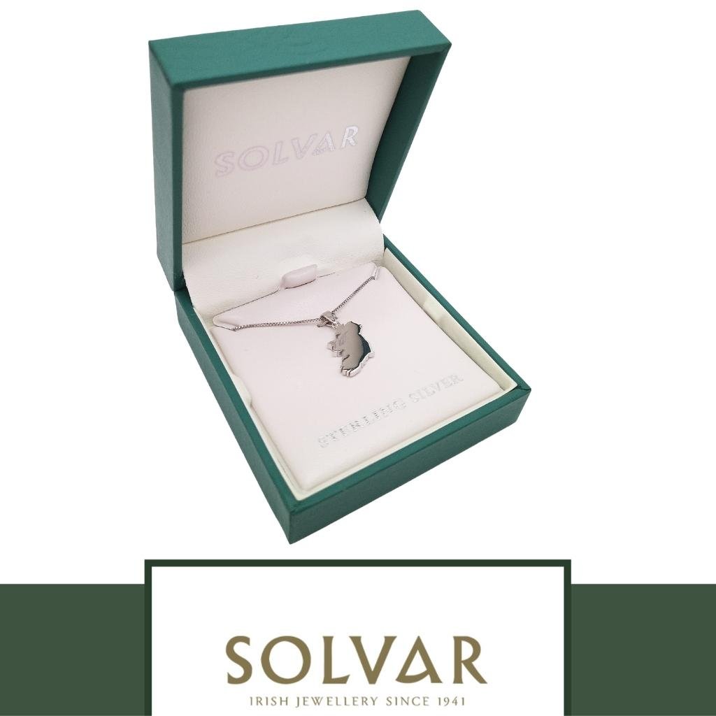 Sterling Silver Map of Ireland Necklace - Small by Solvar Jewelry - Necklaces