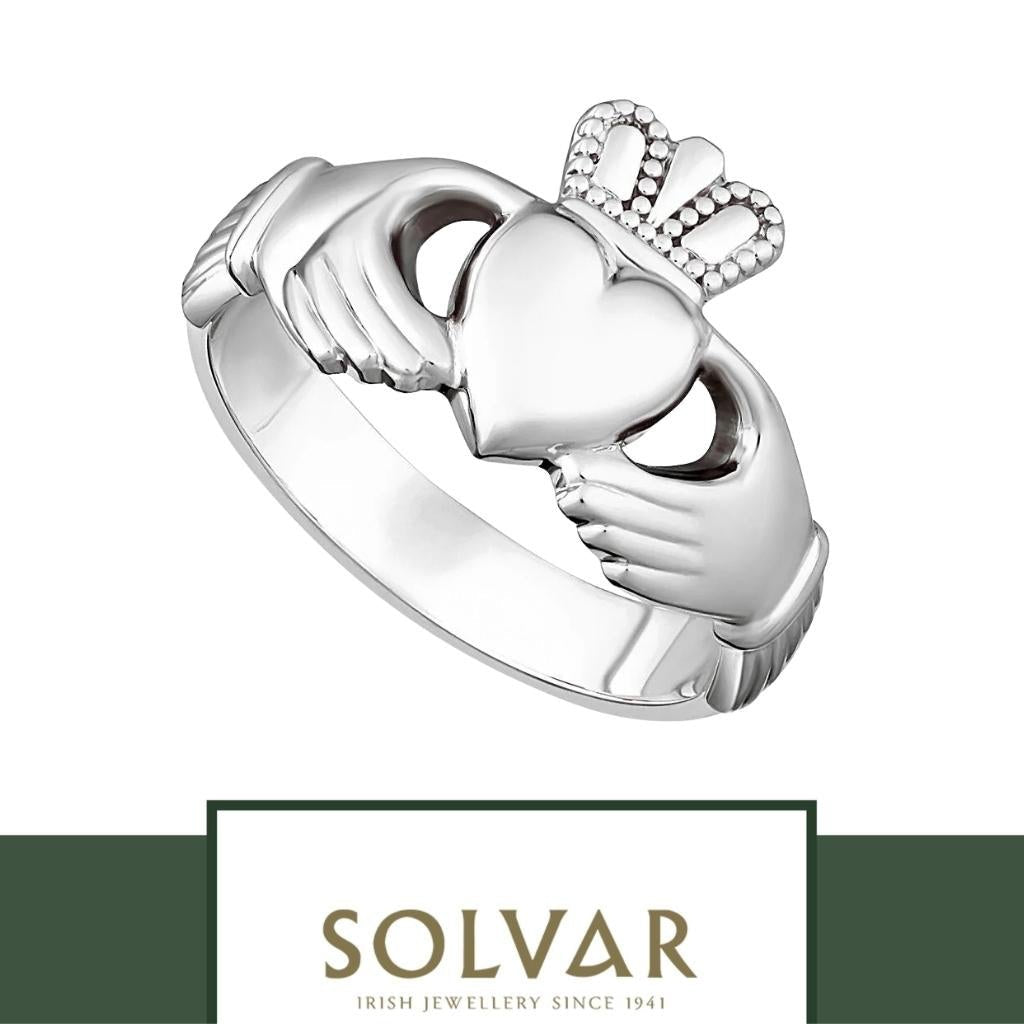 Sterling Silver Men's Heavy Claddagh Ring