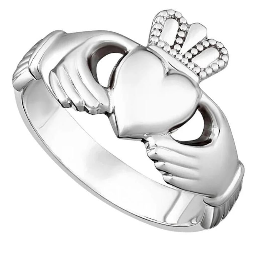 Sterling Silver Men's Heavy Claddagh Ring