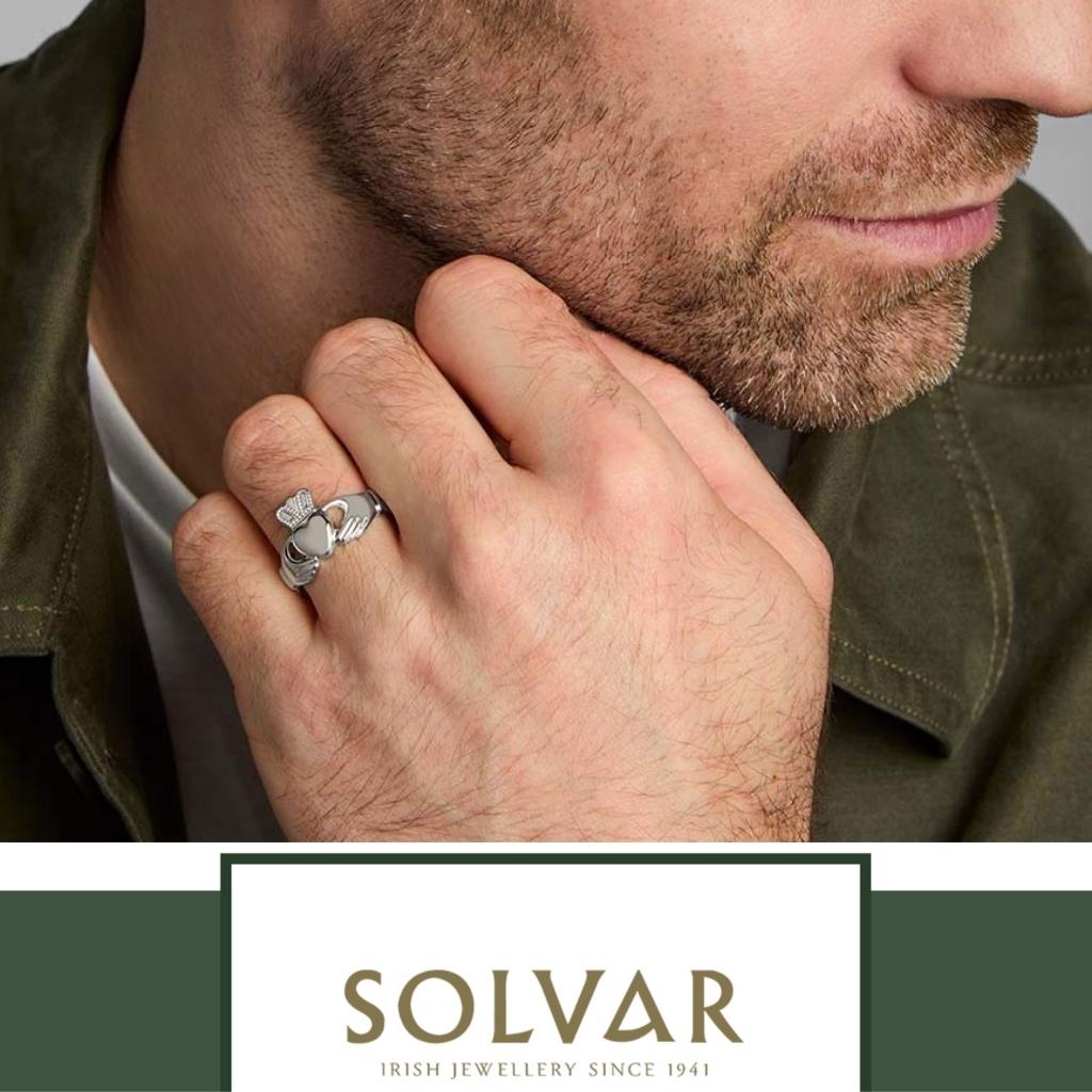 Sterling Silver Men's Heavy Claddagh Ring