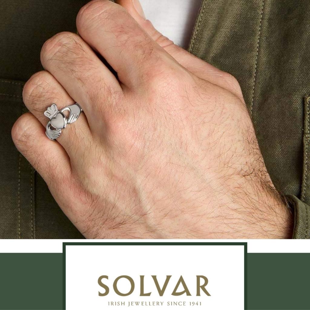 Sterling Silver Men's Heavy Claddagh Ring