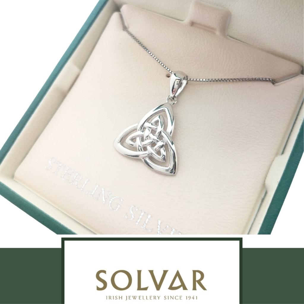 Sterling Silver Nested Trinity Knot Necklace