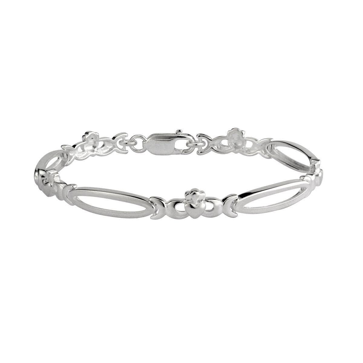 Sterling Silver Open Link Claddagh Bracelet - The Celtic Gift Store - bracelets