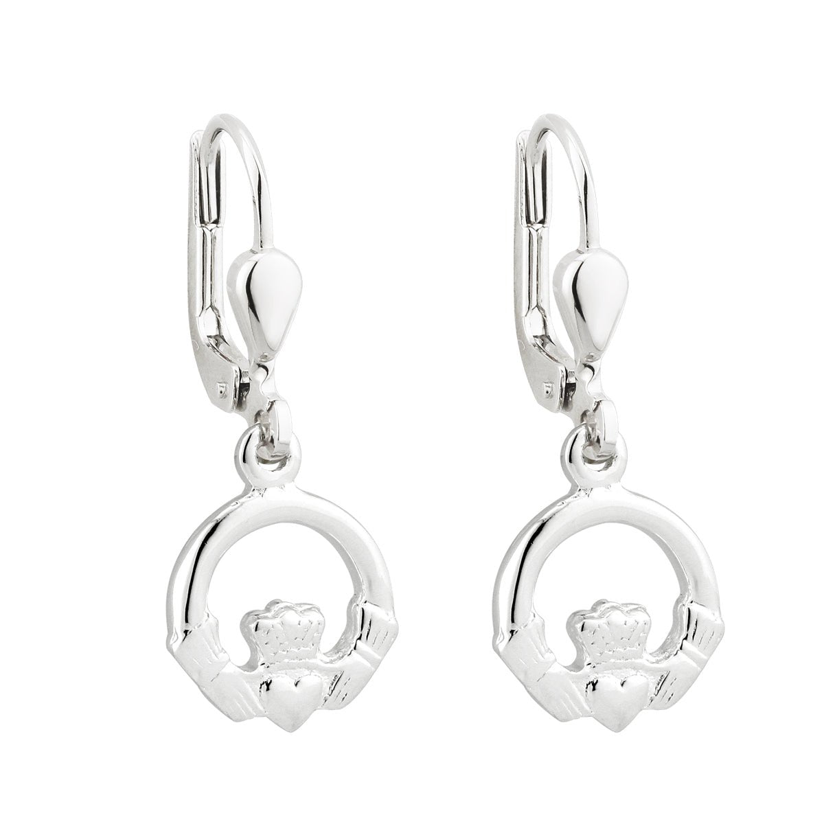 Sterling Silver Petite Claddagh Drop Earrings - The Celtic Gift Store - Earrings