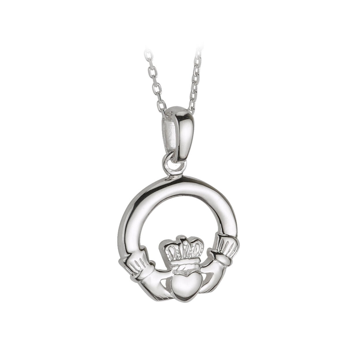Sterling Silver Petite Claddagh Necklace - The Celtic Gift Store - Necklaces
