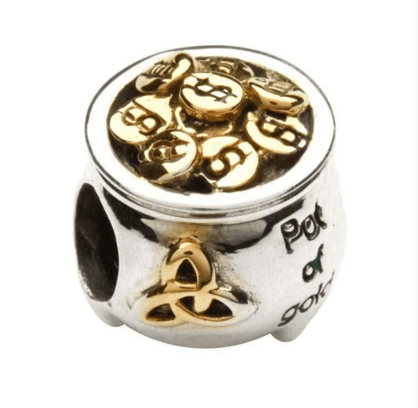 Sterling Silver Pot of Gold Trinity Knot Bead - The Celtic Gift Store - Jewelry