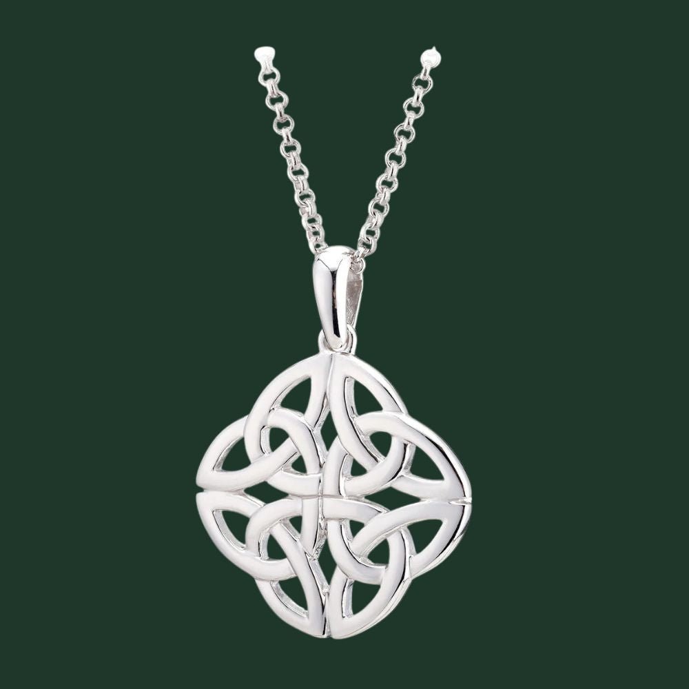 Sterling Silver Quadruple Trinity Knot Necklace