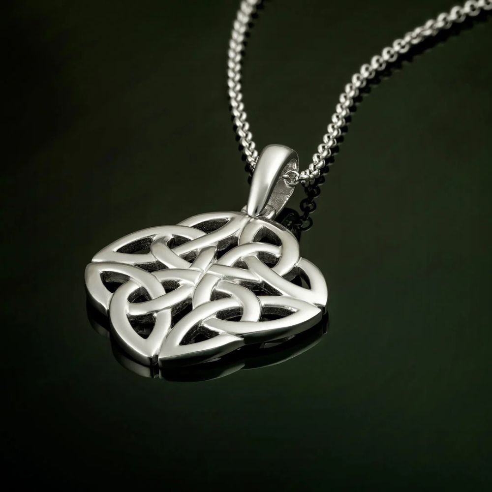 Sterling Silver Quadruple Trinity Knot Necklace