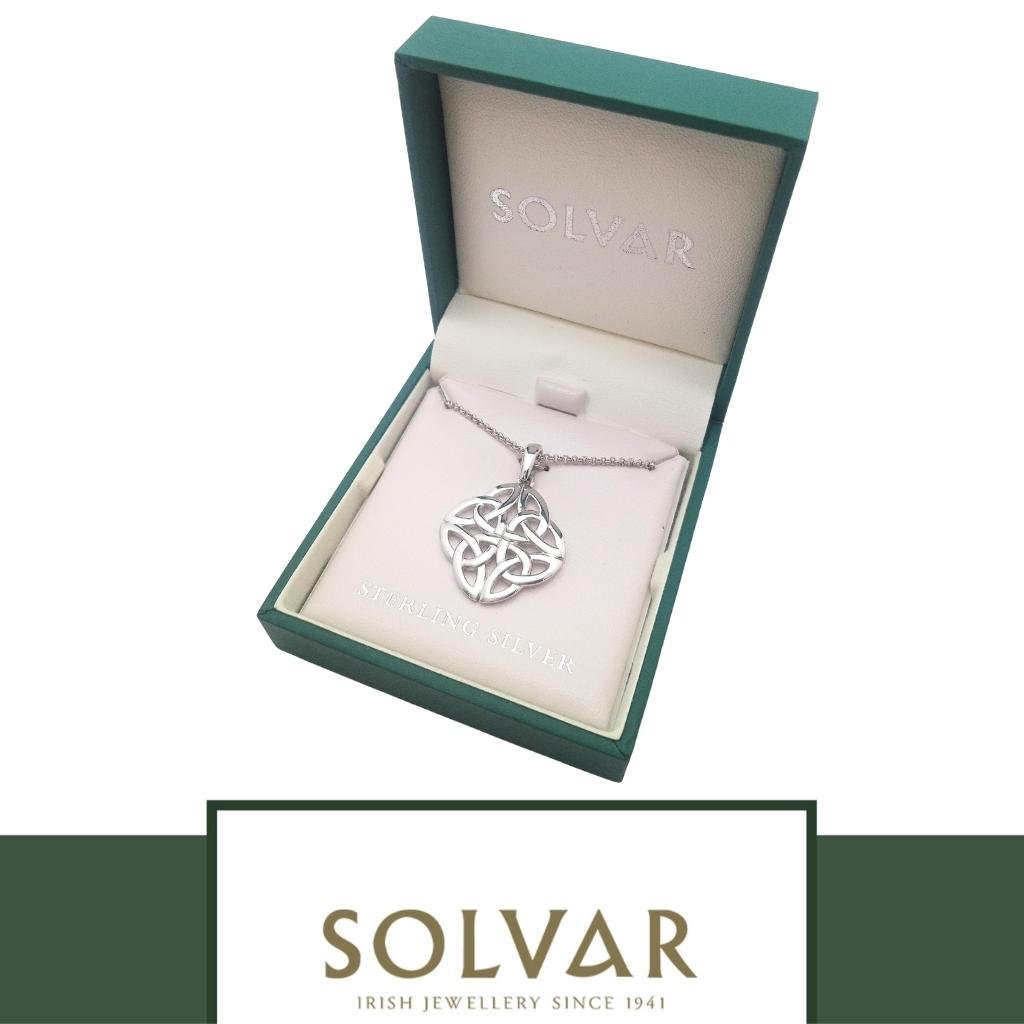 Sterling Silver Quadruple Trinity Knot Necklace