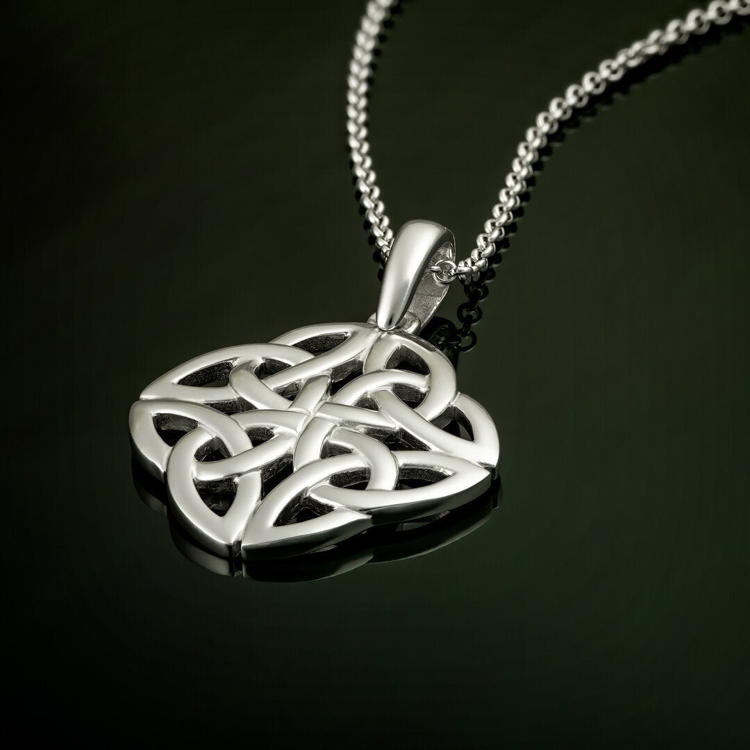 Sterling Silver Quadruple Trinity Knot Necklace - The Celtic Gift Store - Necklaces