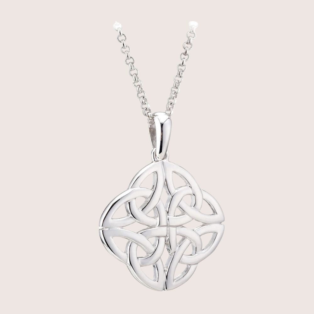 Sterling Silver Quadruple Trinity Knot Necklace