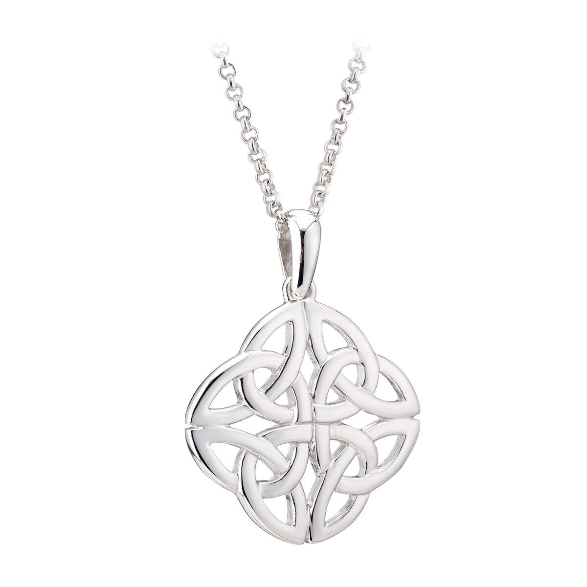 Sterling Silver Quadruple Trinity Knot Necklace - The Celtic Gift Store - Necklaces