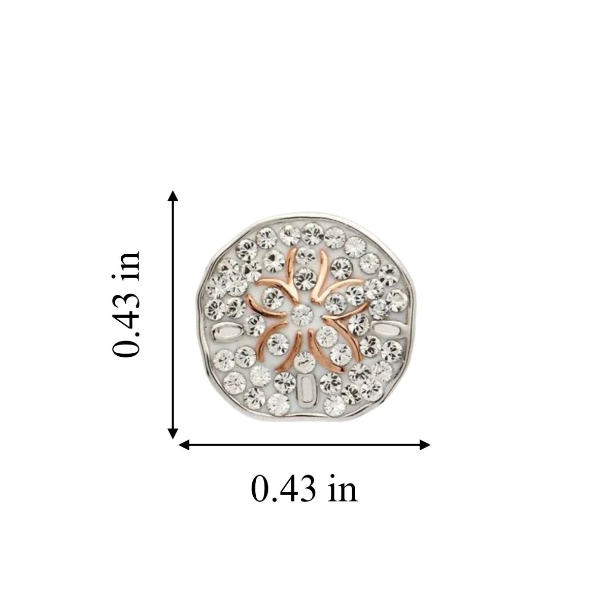 Sterling Silver Sand Dollar Stud Earrings with Clear Crystals - The Celtic Gift Store - Jewelry