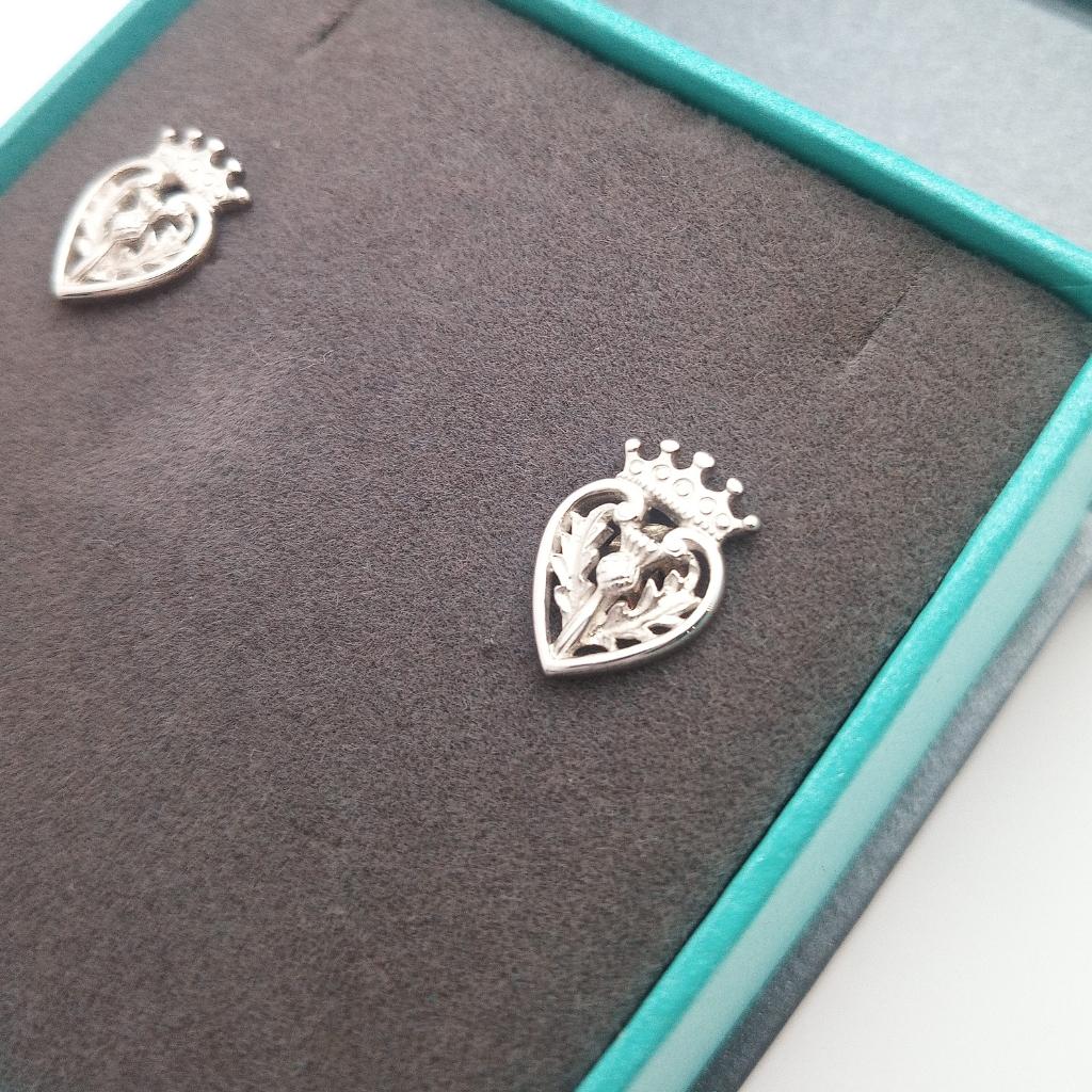 Sterling Silver Scottish Luckenbooth Earrings