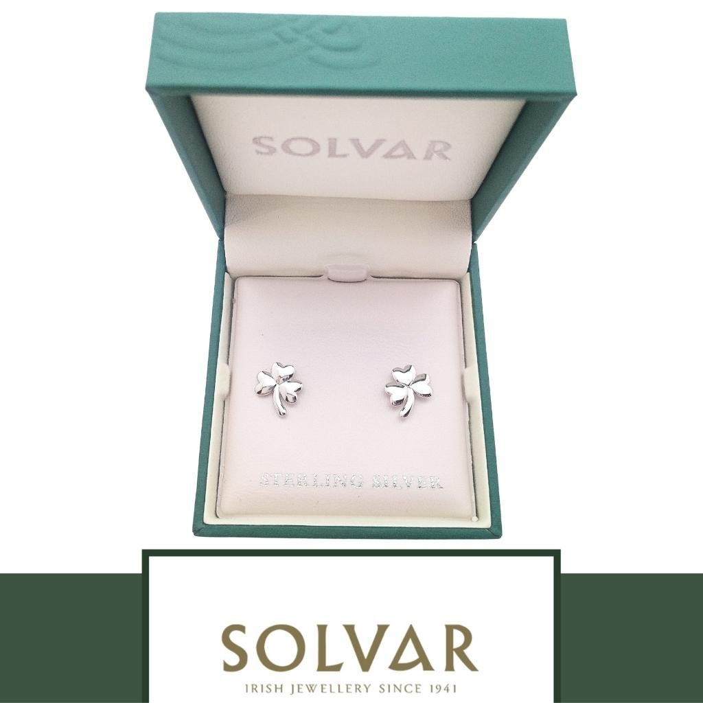 Sterling Silver Shamrock Earrings