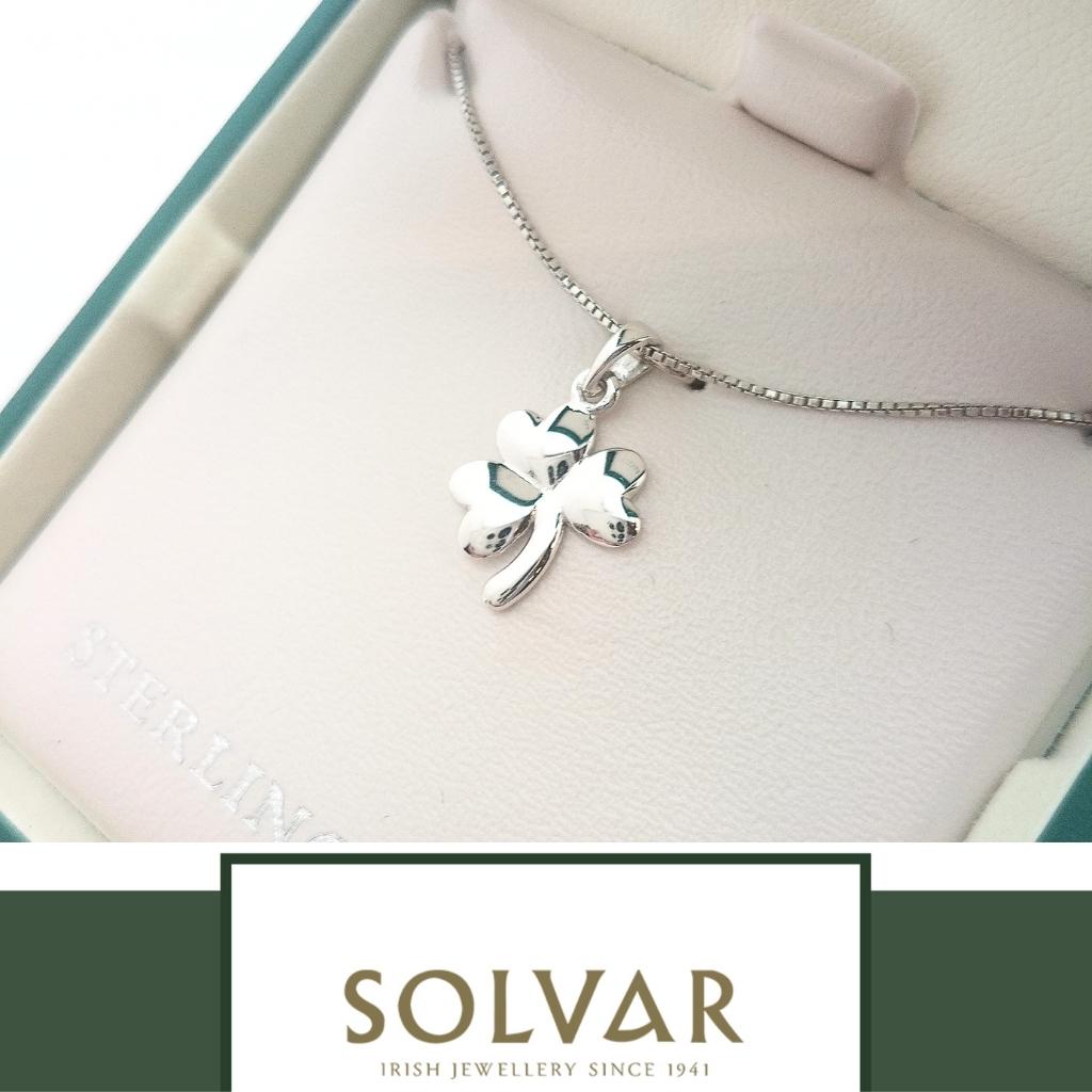 Sterling Silver Shamrock Necklace- Small
