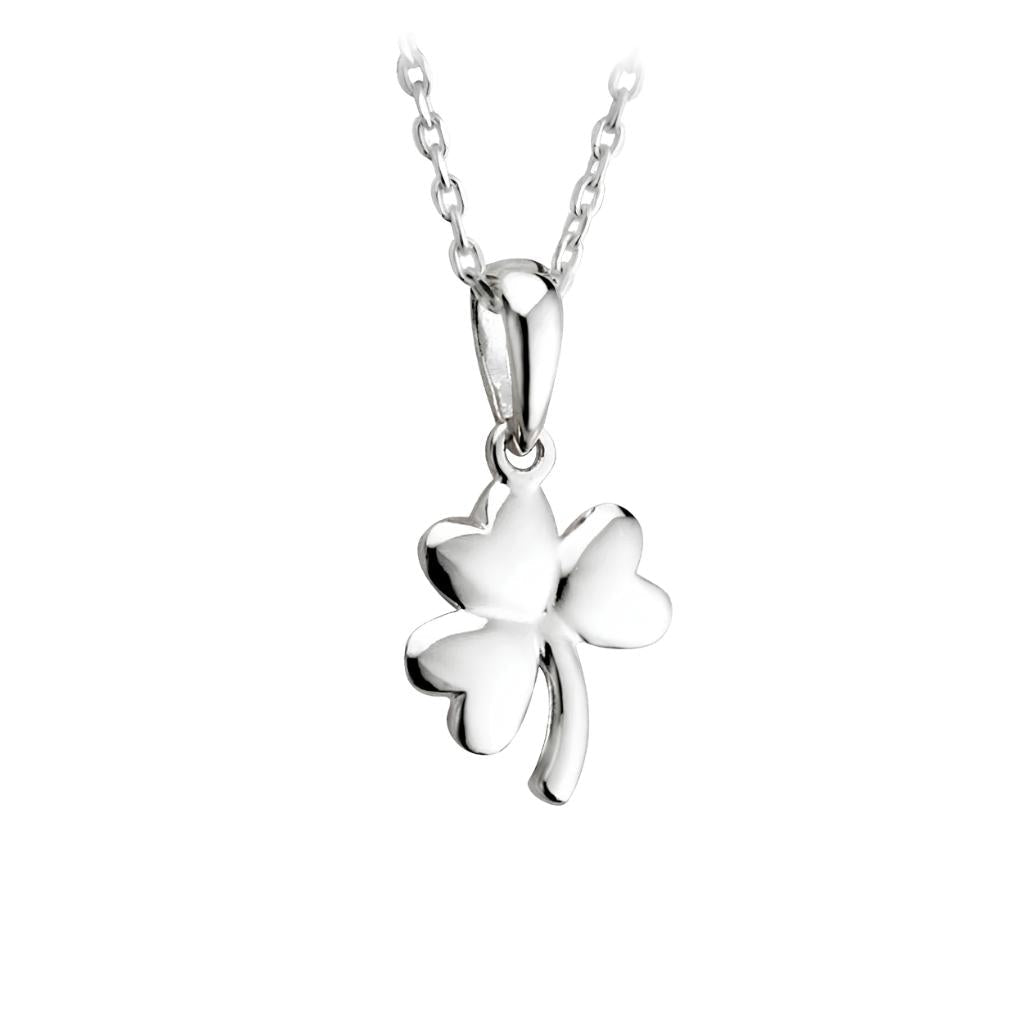 Sterling Silver Shamrock Necklace- Small