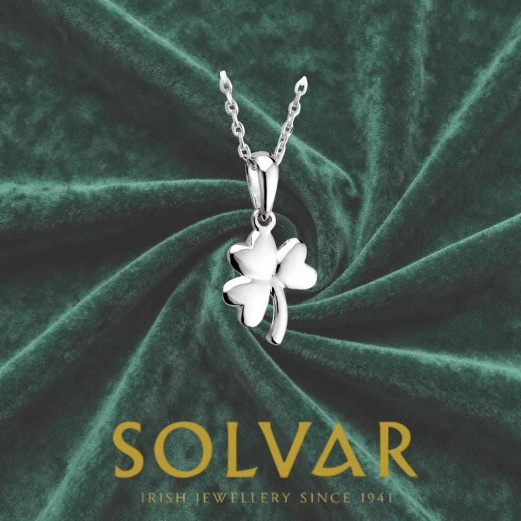 Sterling Silver Shamrock Necklace- Small
