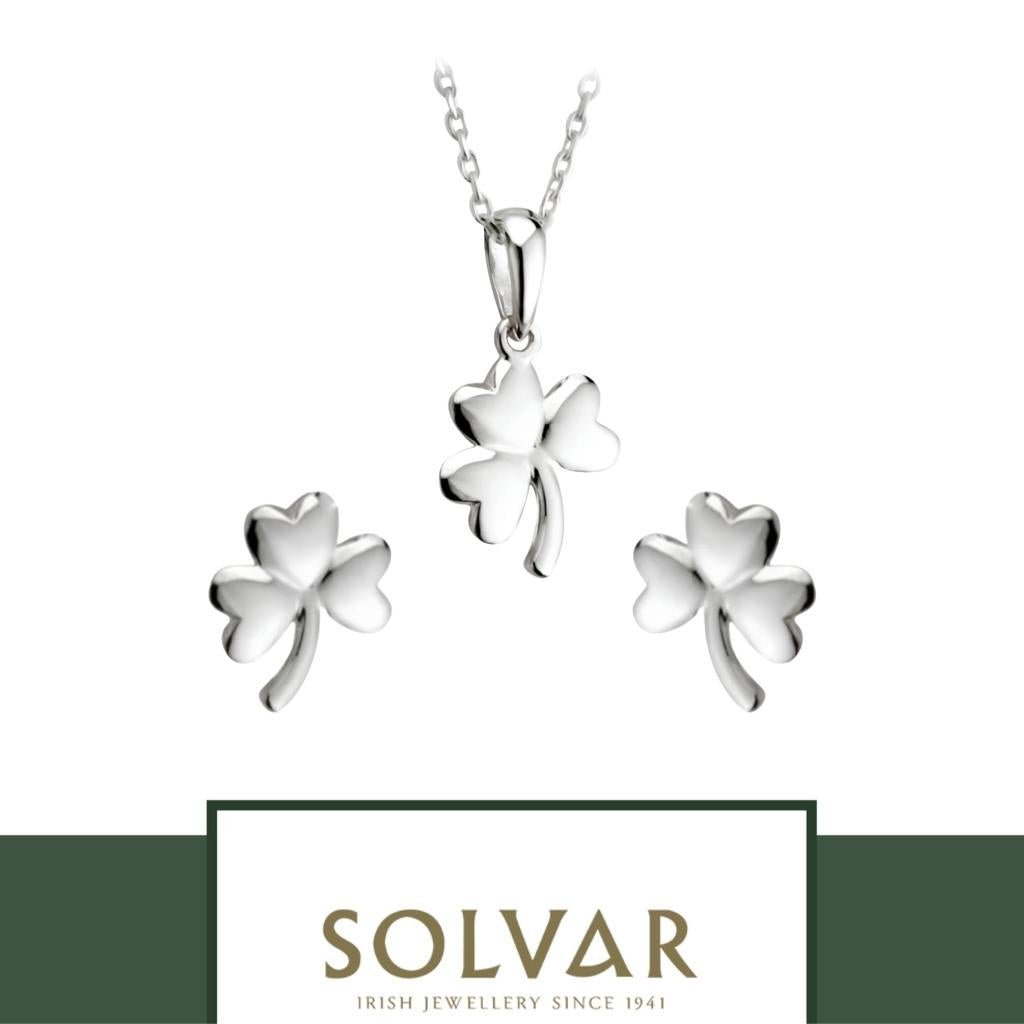 Sterling Silver Shamrock Necklace- Small