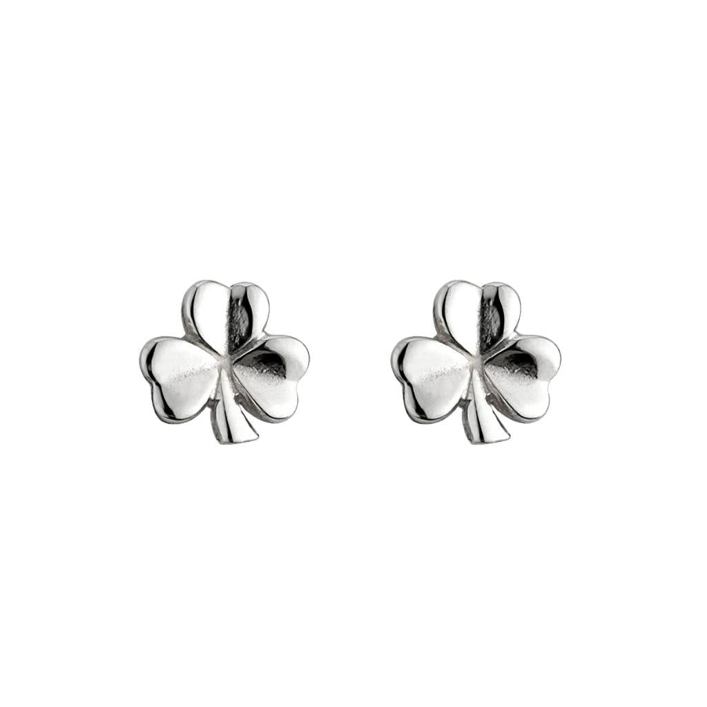 Sterling Silver Shamrock Stud Earrings