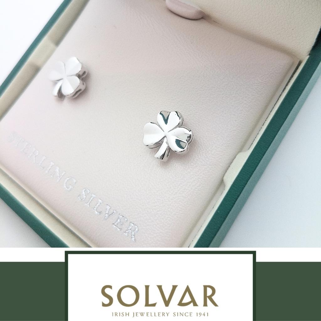 Sterling Silver Shamrock Stud Earrings