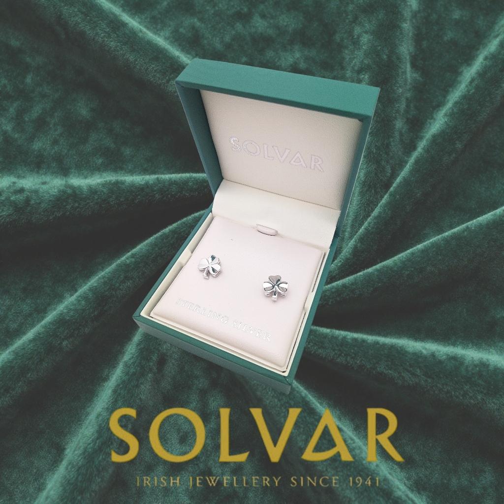 Sterling Silver Shamrock Stud Earrings