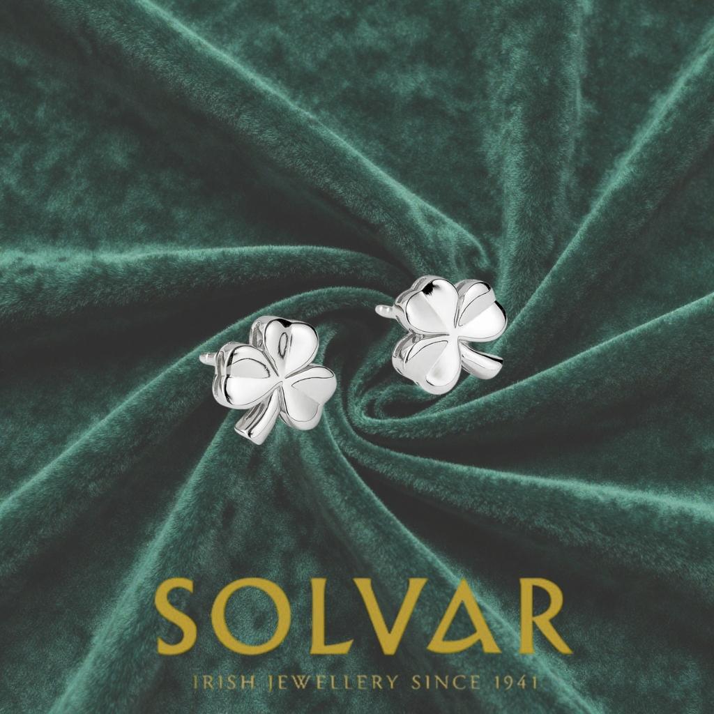 Sterling Silver Shamrock Stud Earrings