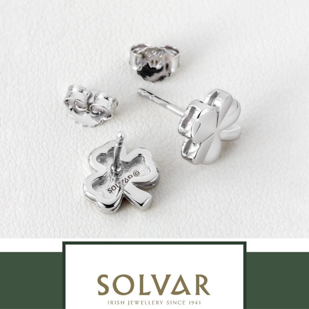 Sterling Silver Shamrock Stud Earrings