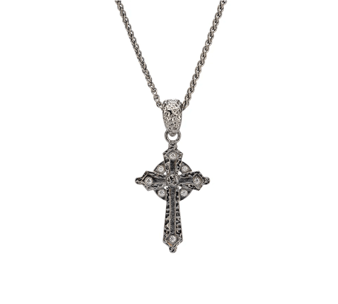 Sterling Silver Textured Celtic Cross Necklace - Small - The Celtic Gift Store - Necklaces