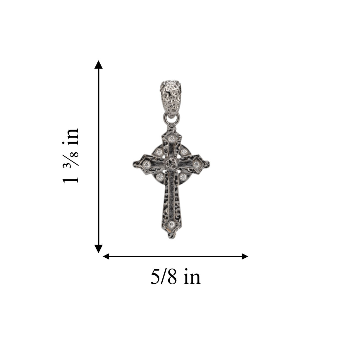 Sterling Silver Textured Celtic Cross Necklace - Small - The Celtic Gift Store - Necklaces