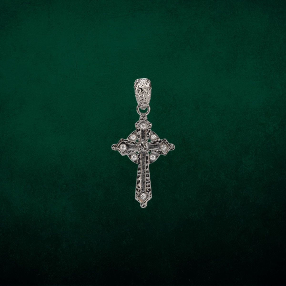 Sterling Silver Textured Celtic Cross Necklace - Small - The Celtic Gift Store - Necklaces