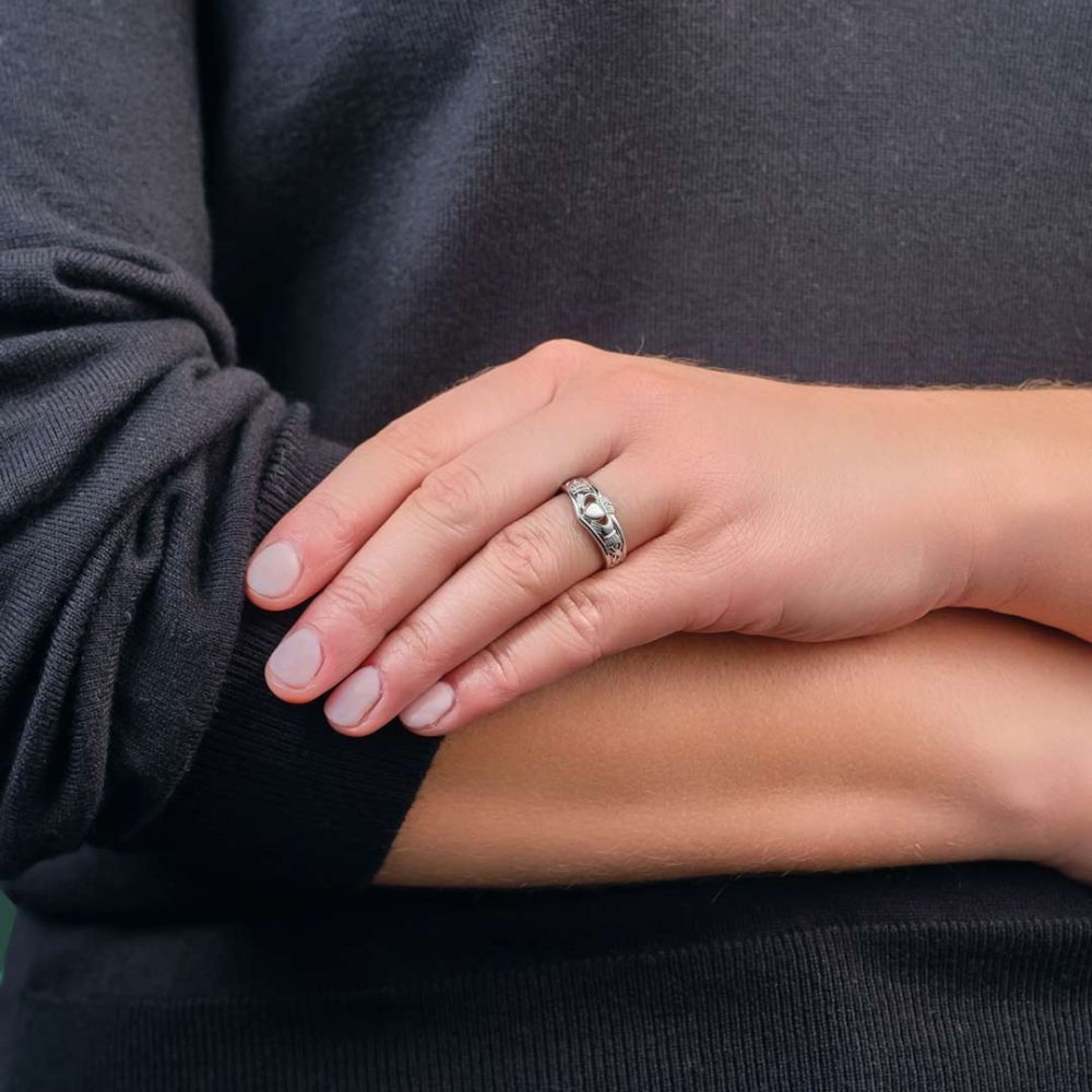 Sterling Silver Tiara Claddagh Ring