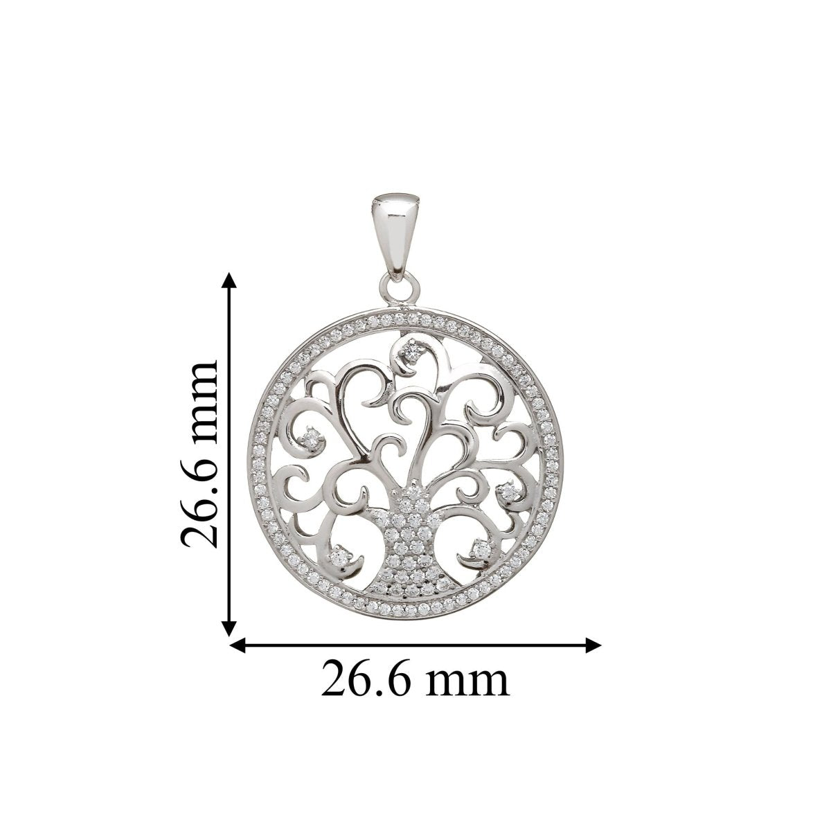 Sterling Silver Tree of Life Necklace with CZ Stones - The Celtic Gift Store - Necklaces