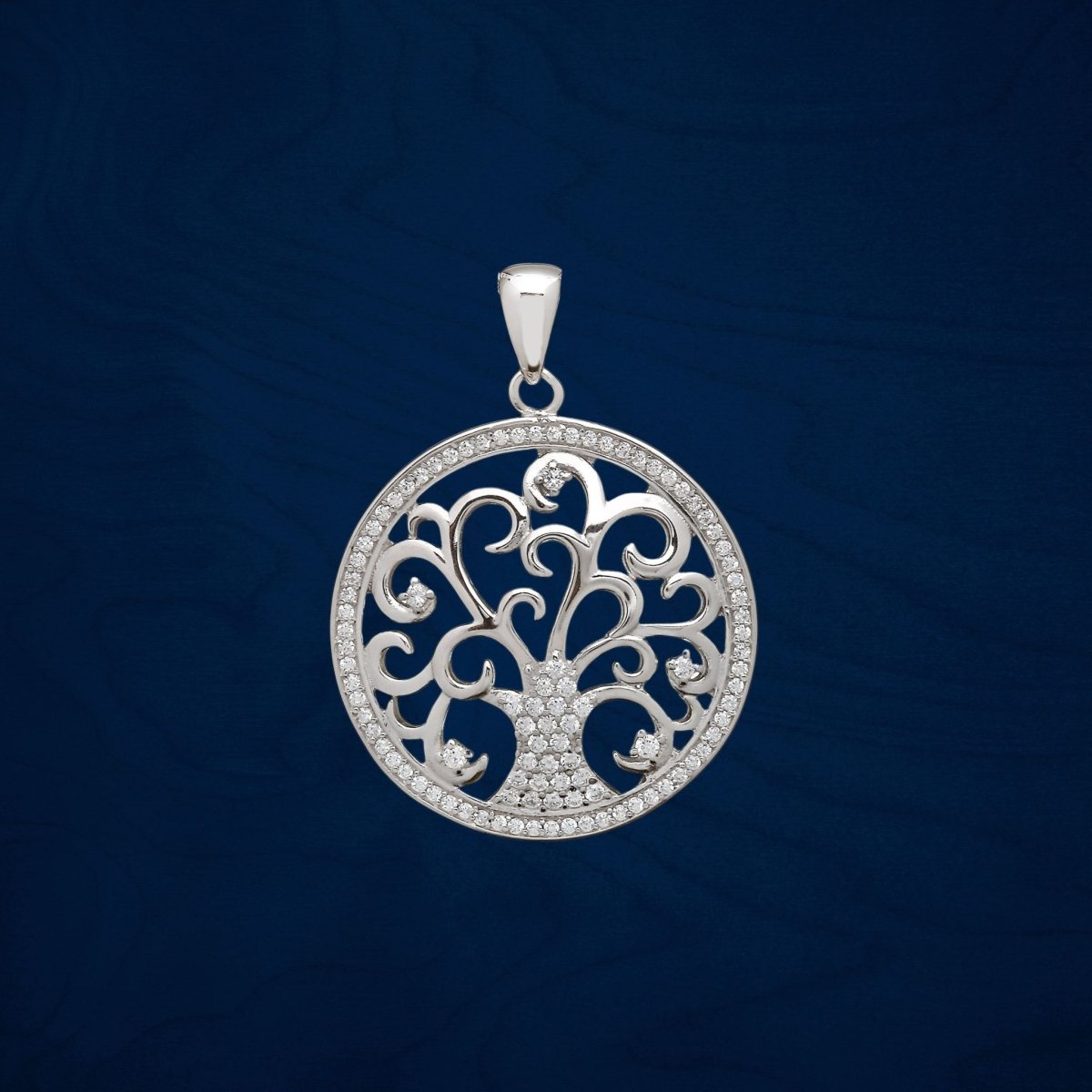 Sterling Silver Tree of Life Necklace with CZ Stones - The Celtic Gift Store - Necklaces