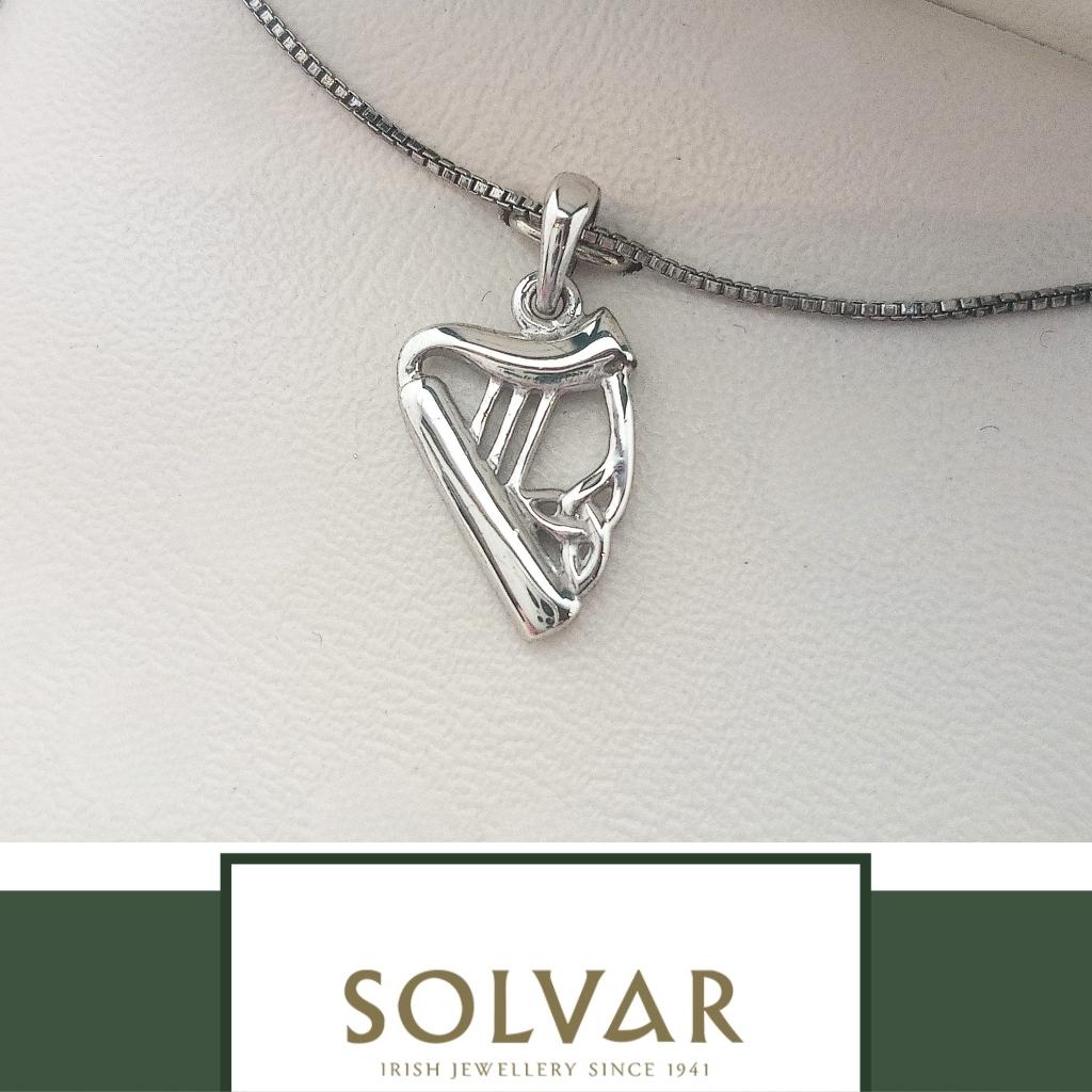 Sterling Silver Trinity Harp Necklace- Small