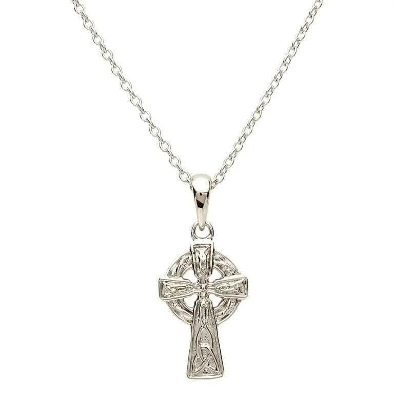 Sterling Silver Trinity Knot Celtic Cross Necklace - The Celtic Gift Store - Necklaces