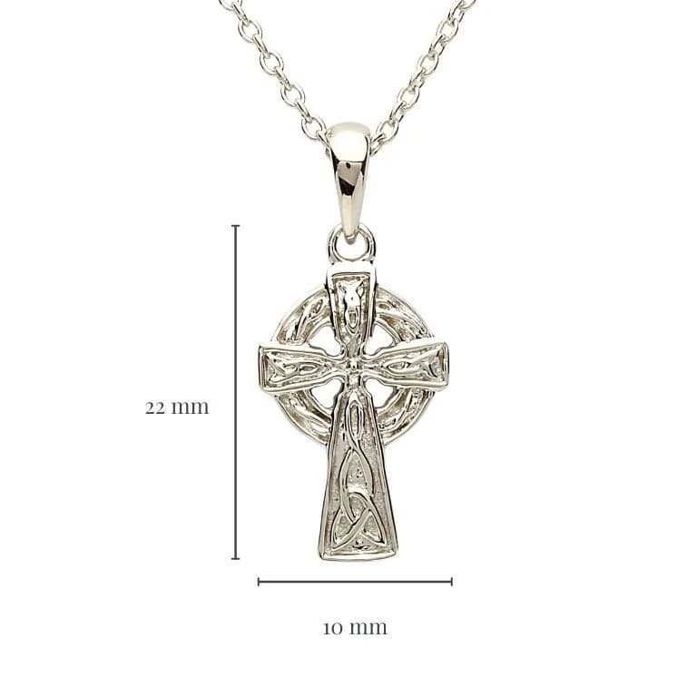 Sterling Silver Trinity Knot Celtic Cross Necklace - Small - The Celtic Gift Store - Necklaces