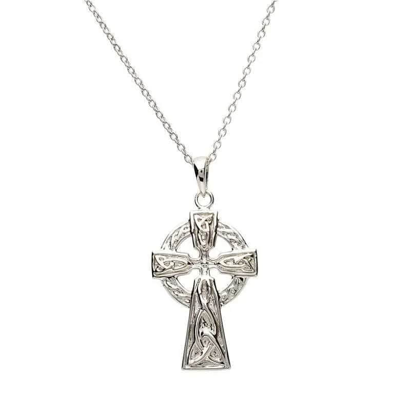 Sterling Silver Trinity Knot Celtic Cross Necklace - Small - The Celtic Gift Store - Necklaces