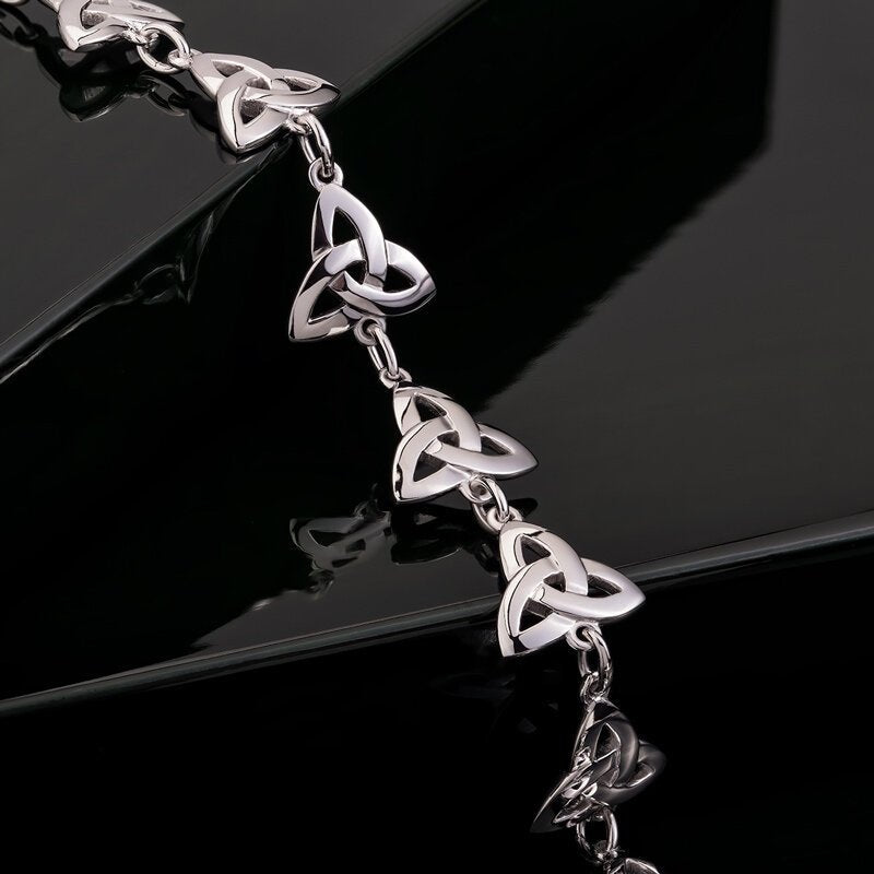 Sterling Silver Trinity Knot Link Bracelet - The Celtic Gift Store - bracelets