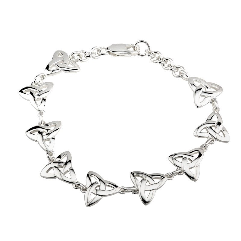 Sterling Silver Trinity Knot Link Bracelet - The Celtic Gift Store - bracelets