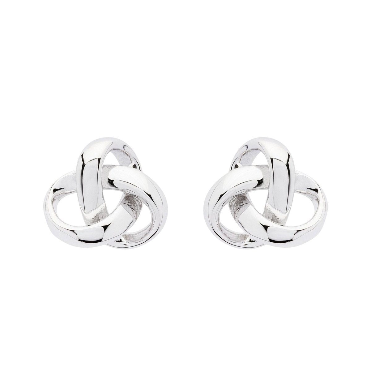 Sterling Silver Trinity Knot Modern Stud Earrings