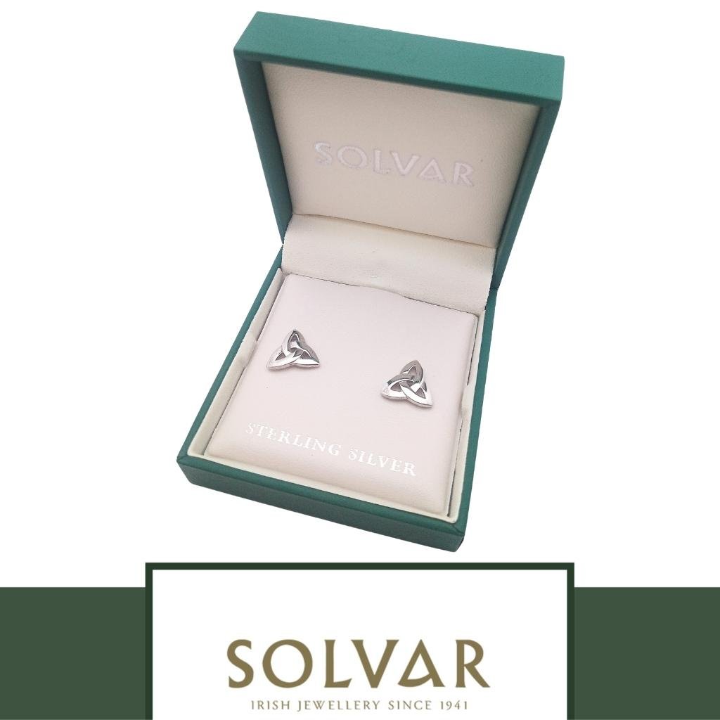 Sterling Silver Trinity Knot Stud Earrings