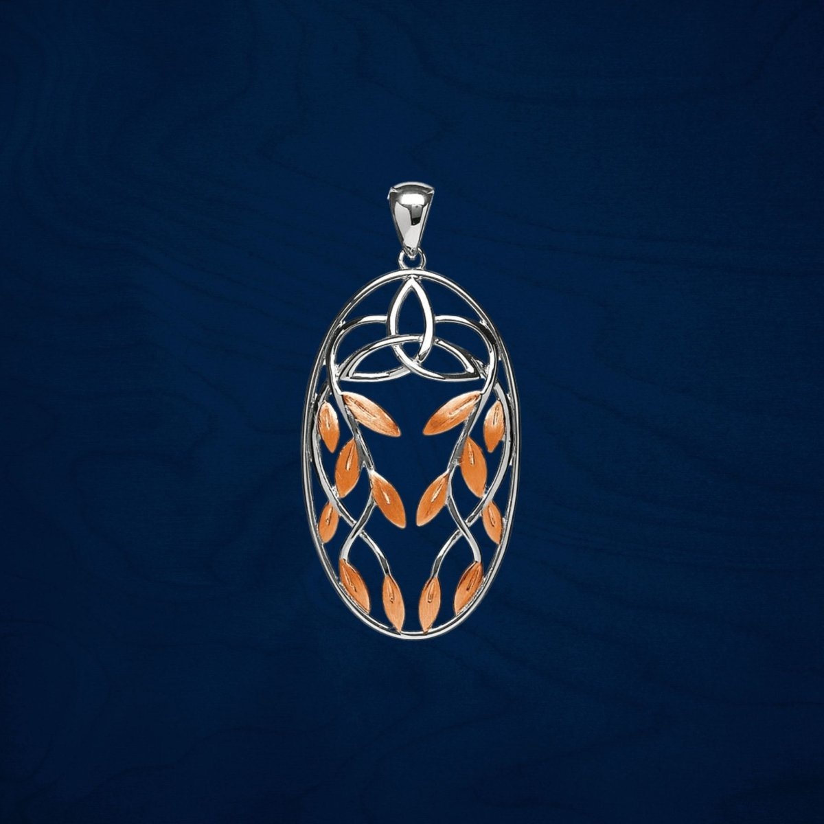 Sterling Silver Trinity Knot Tree of Life Leaves Necklace - The Celtic Gift Store - Necklaces