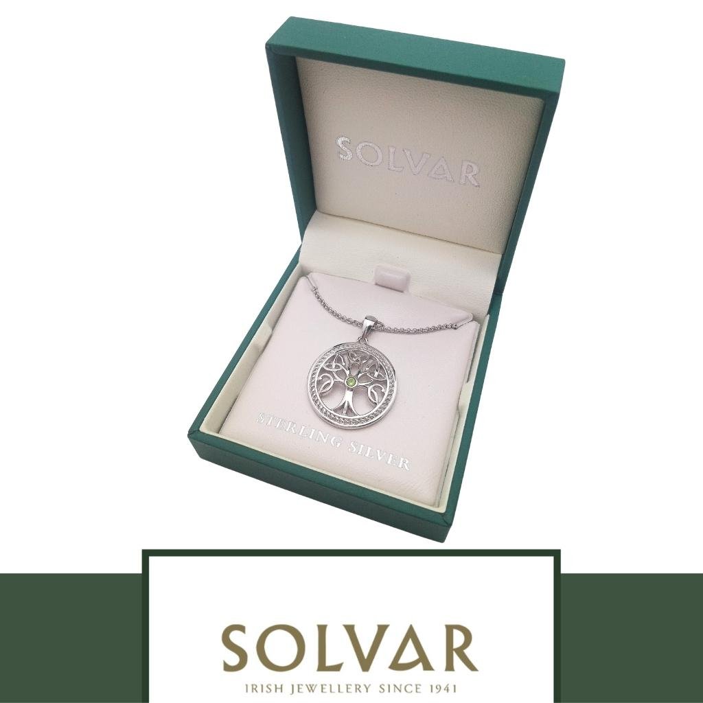 Sterling Silver Trinity Knot Tree of Life Necklace- Large