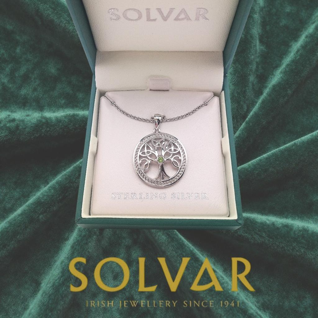 Sterling Silver Trinity Knot Tree of Life Necklace- Large